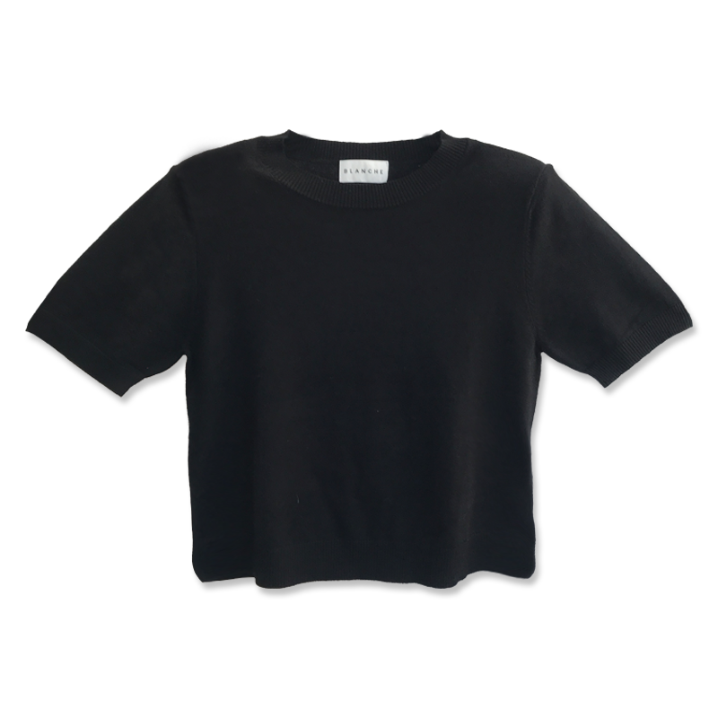 Everyday Comfort Crop T-Shirt – Black & Yellow